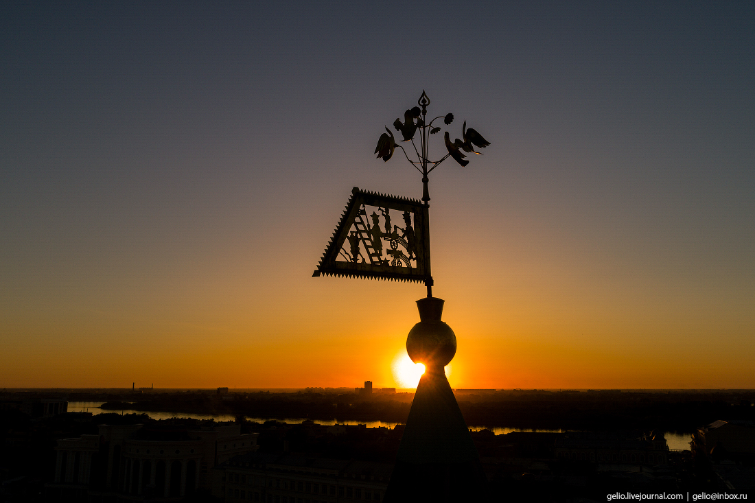 Астрахань с высоты кремль Артиллерийская башня