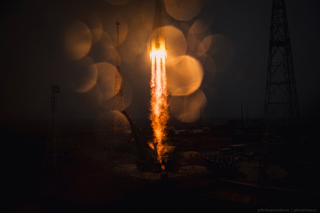 Космодром Байконур — запуск ракеты «Союз-2» (22 фото)