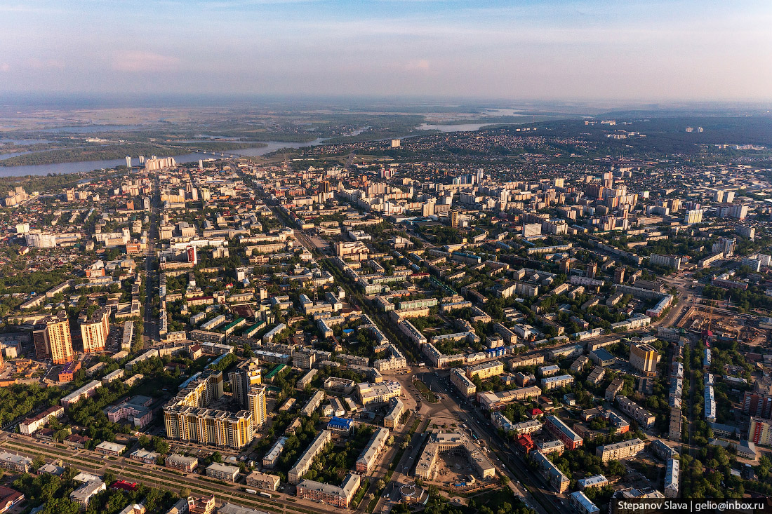 Барнаул с высоты, город, столица алтайского края