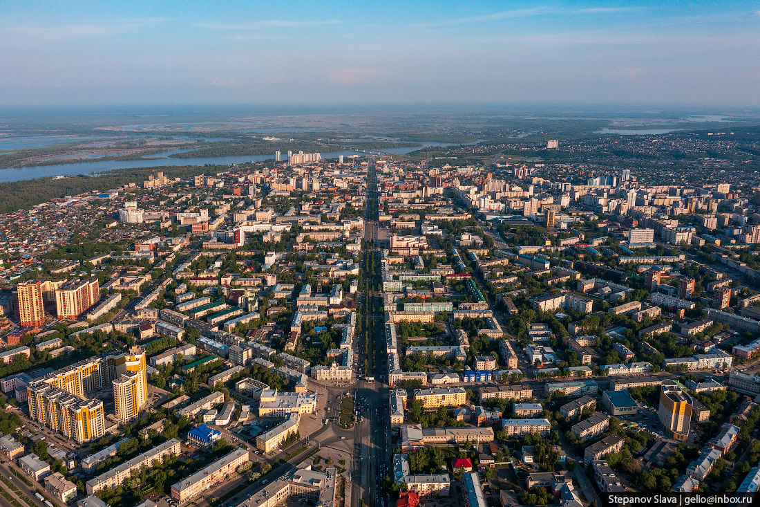 Барнаул с высоты, Проспект Ленина