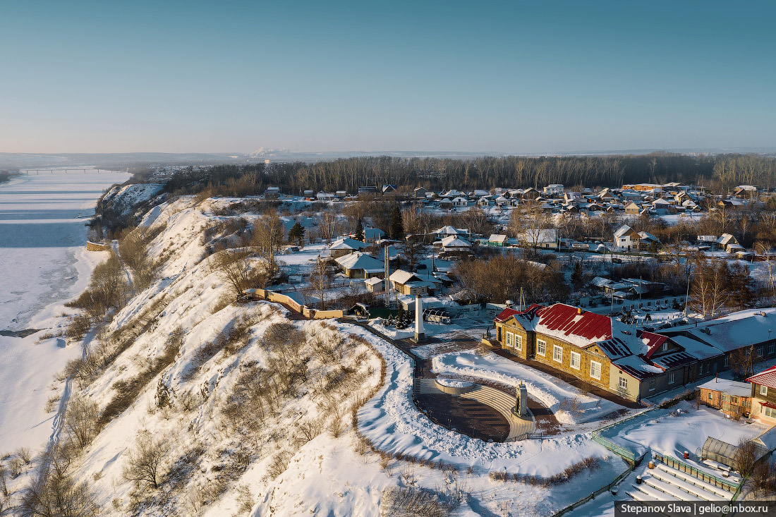 кемерово с высоты, зима, музей Красная Горка