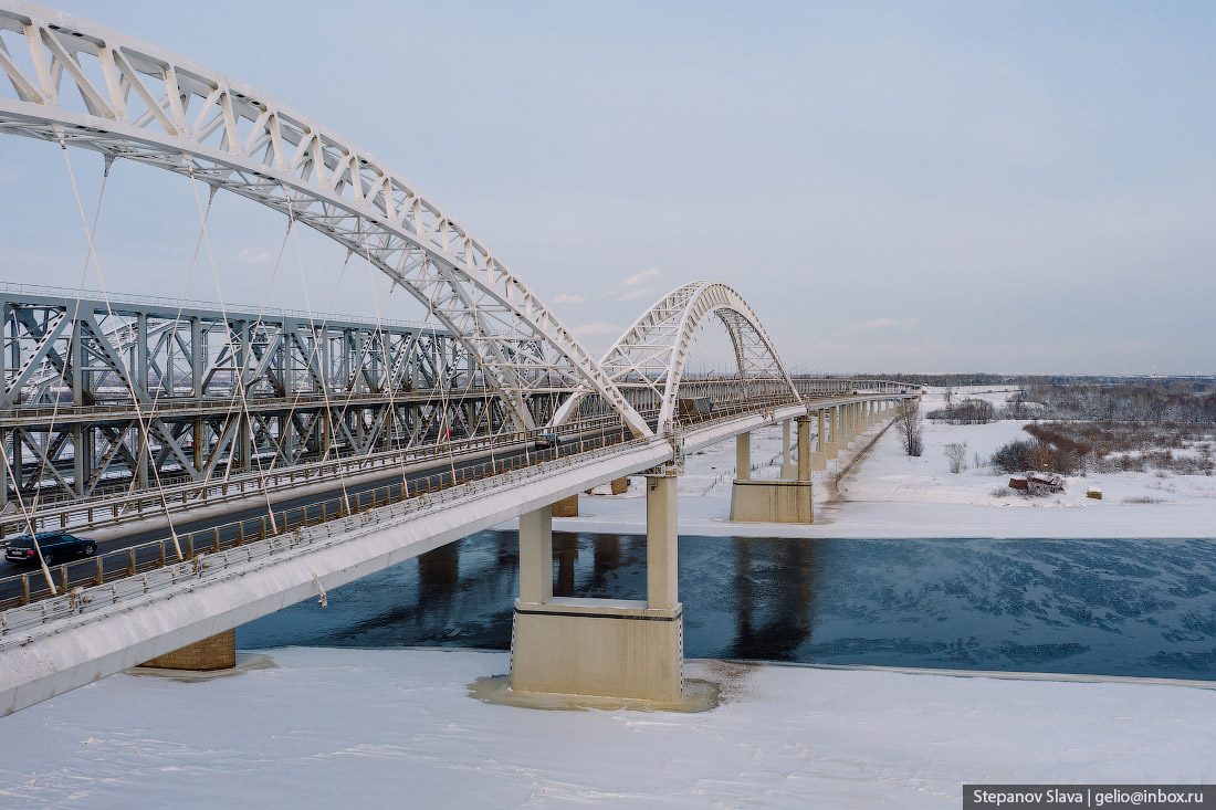 нижний новгород, зима, борский мост