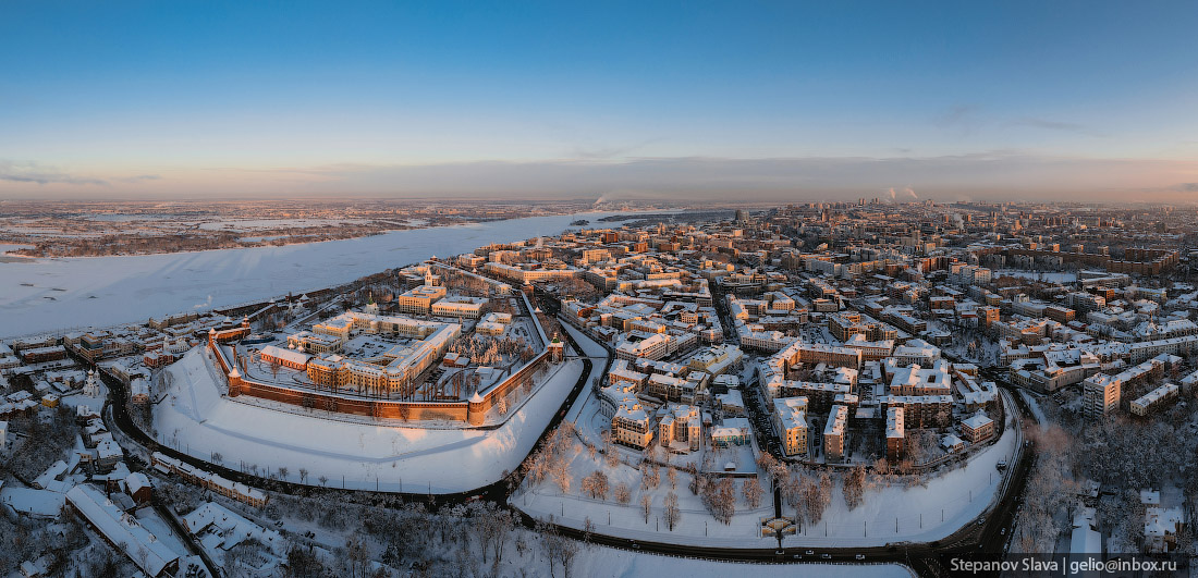 нижний новгород, зима, панорама, кремль