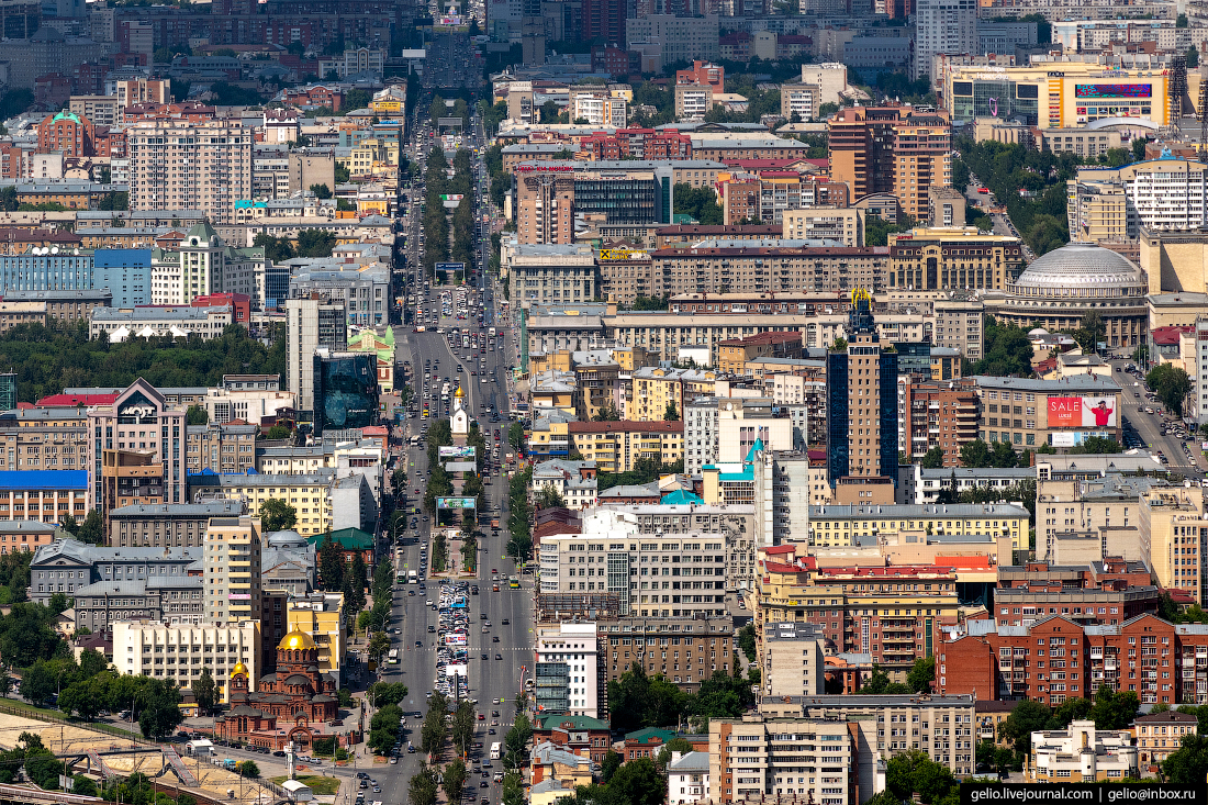 Красный проспект Фотографии Новосибирск с высоты