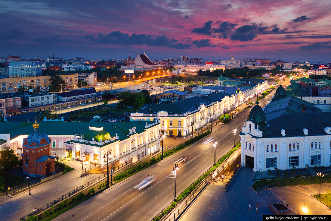 Фото Омска с высоты улица Ленина