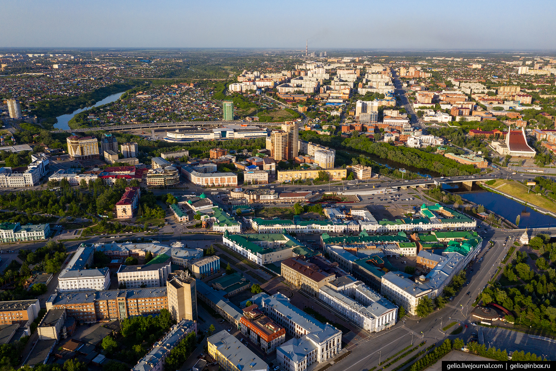 Фото Омска с высоты улица Ленина