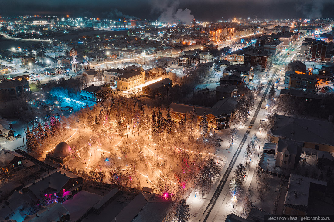 Салехард с высоты — столица Ямало-Ненецкого автономного округа