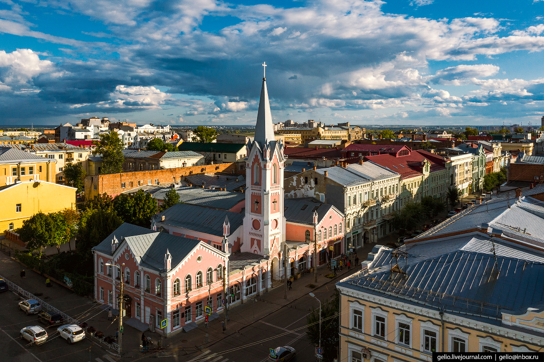 Фото Самары с высоты Евангелическо-лютеранская община Святого Георга