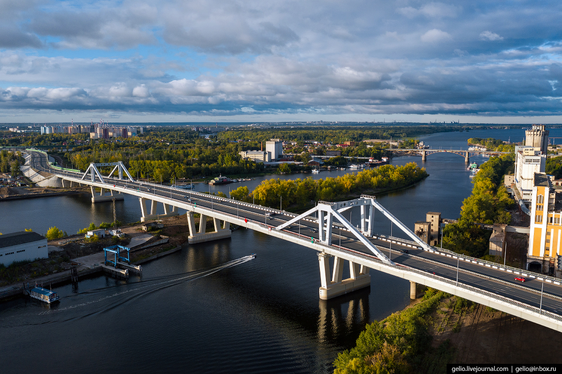 Фото Самары с высоты Фрунзенский мост