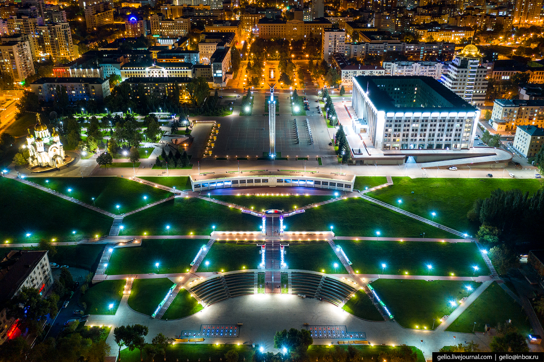 Фото Самары с высоты Спуск площади Славы