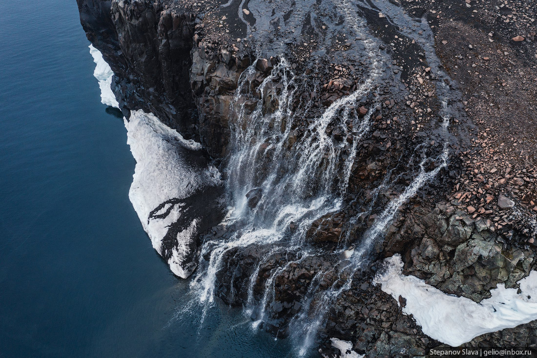 зфи, земля франца-иосифа, водопад